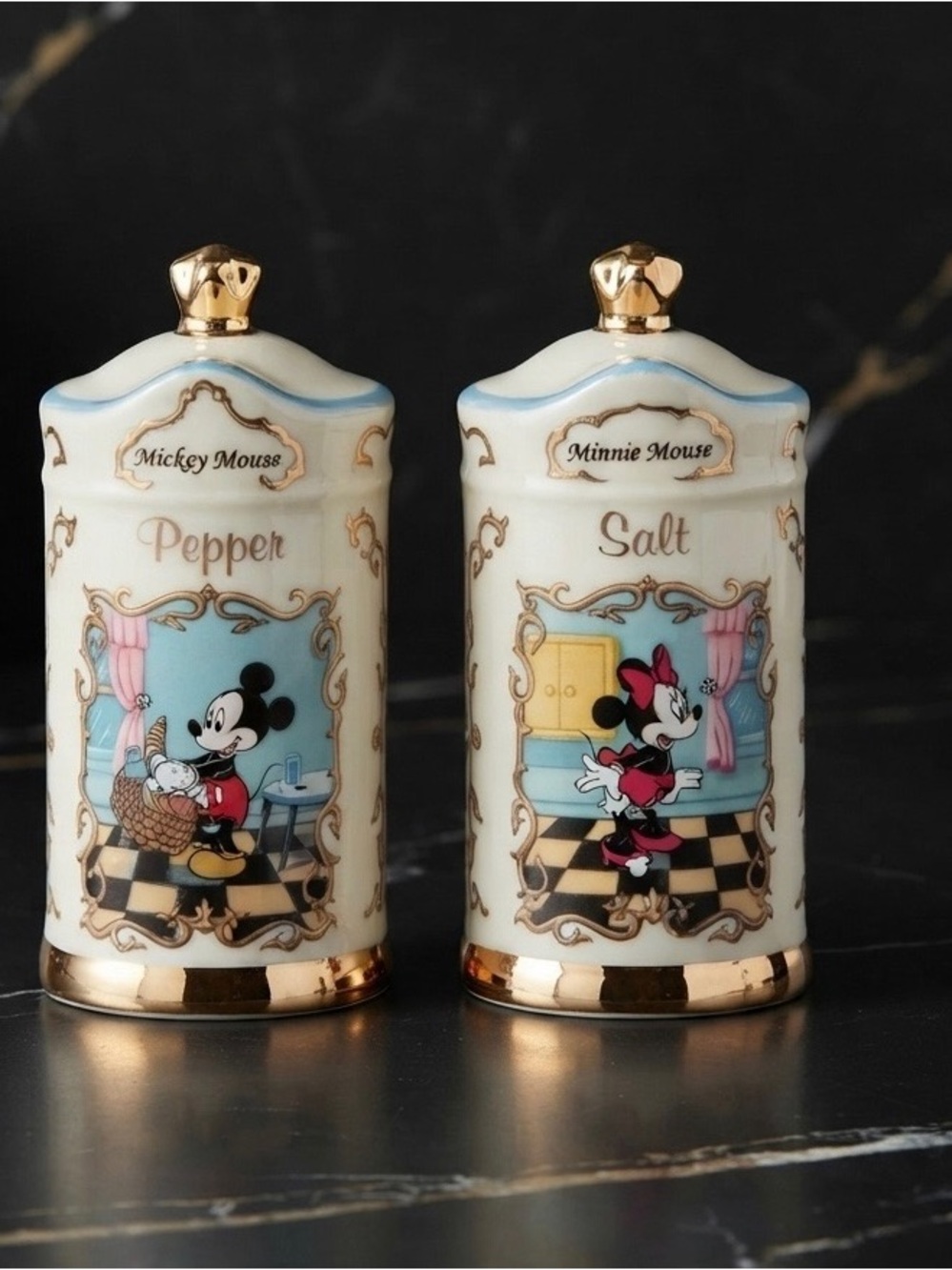 Lenox Disney Mickey & Minnie Salt and Pepper Shakers | 1997 | Rare